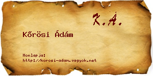 Kőrösi Ádám névjegykártya